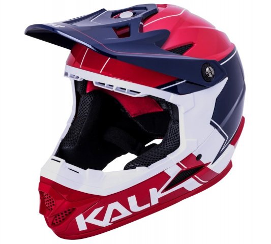 Купить Шлем Full Face DOWNHILL/BMX ZOKA Gls Red/Wht/Blu 6отв. KALI