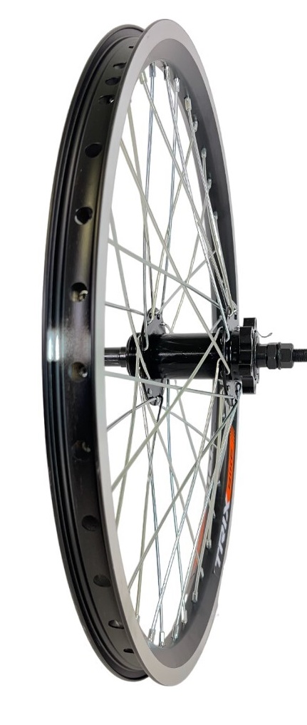 Купить Колесо заднее 24 дюймов  TRIX ал. дв. черн., втулка: ал. ДИСК трещ. гайки