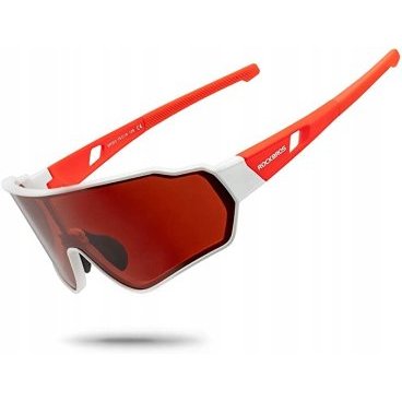 Купить Очки поляризационные Rockbros, оправа: красно-белая