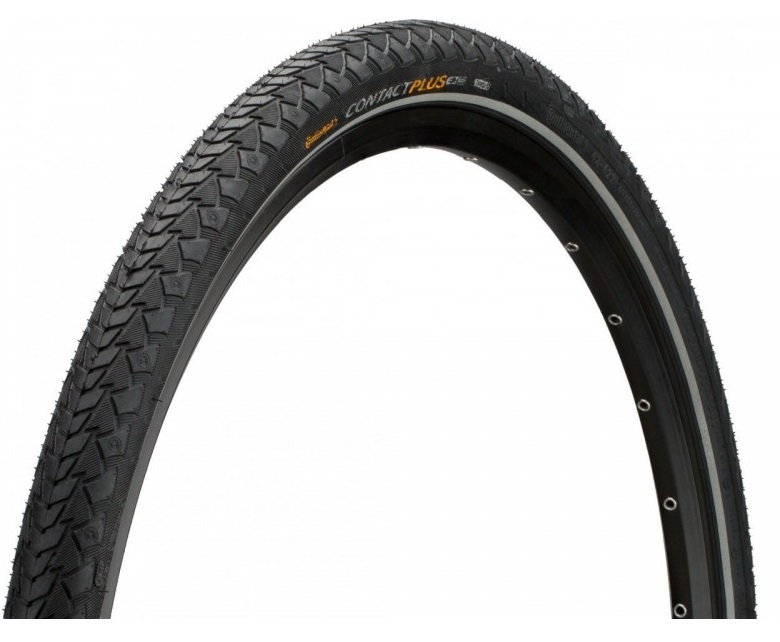 Купить Покрышка антипрокольная CONTINENTAL Contact Plus 700x42C, E-50, светоотр.