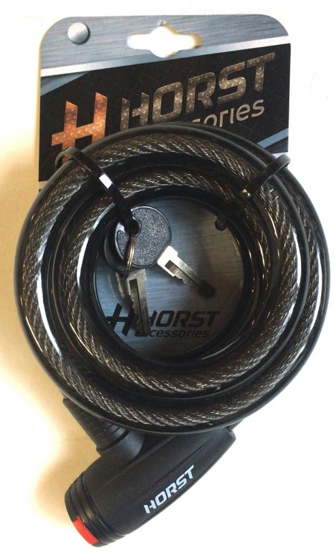 Купить Велозамок Horst 15х1500 мм на ключе черный 09-100171