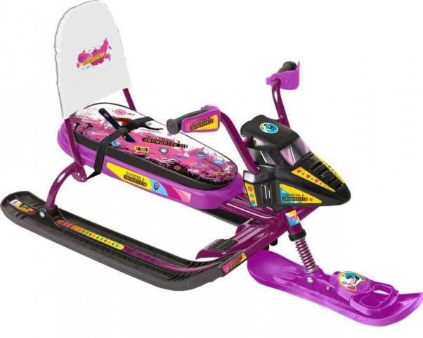 Купить Снегокат Ника SNOWPATROL со спинкой (пинк/сиреневая рама)