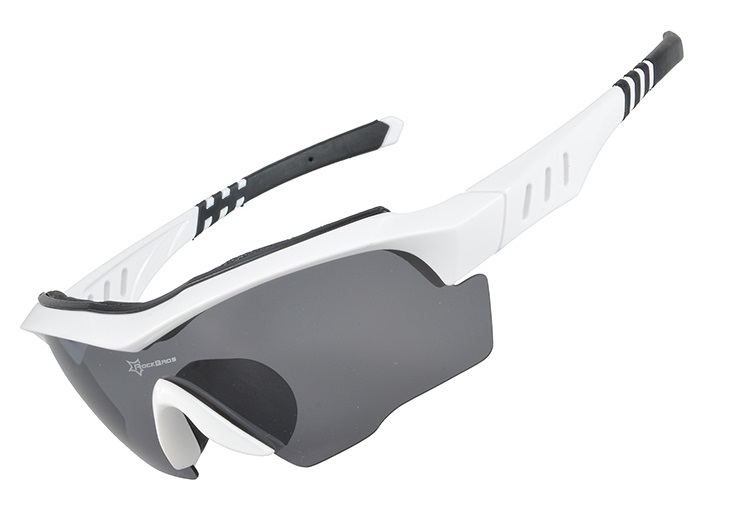 Купить Очки поляризационные Rockbros (3 линзы), оправа: бело-черный