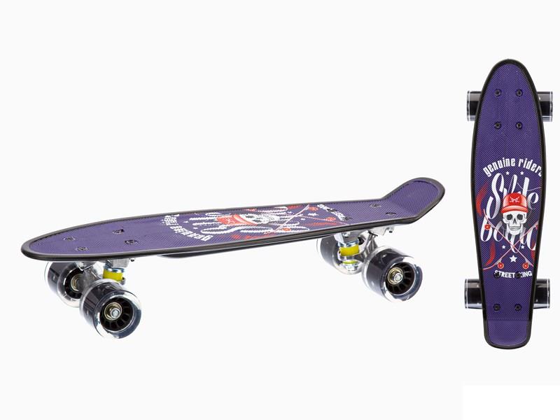 Купить Скейтборд пластиковый, с принтом, широкие колеса, 54x14.5 см