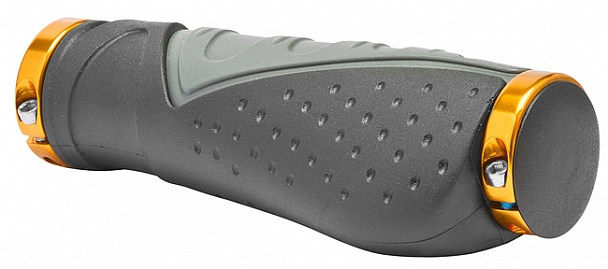 Купить Грипсы STELS XH-G83BL 130 мм с кольцами чёрно-серо-золотистые