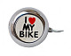 Купить Звонок 00-170691 сталь детский серебристый с рисунком  дюймов I love my bike дюймов 